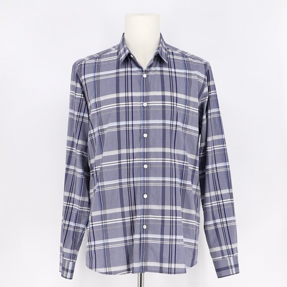 THEORY Men's Zack PS. Rylstone Button Down Shirt Blue Purple Plaid Size XL - Picture 2 of 7